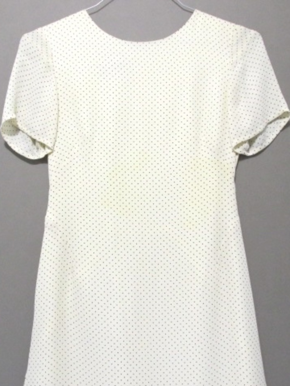 Laura Ashley Vintage Ivory Polka Dot Silk Dress, Size 4